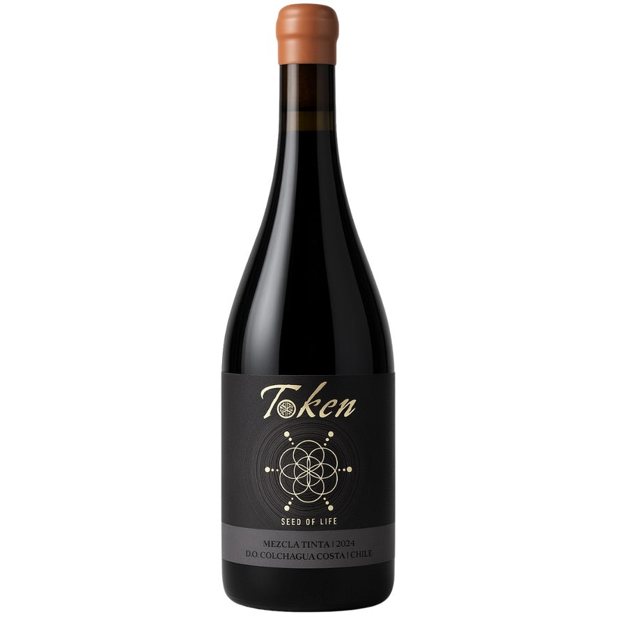 Botella de Token Mezcla Tinta 2024 – Seed of Life Series – Vino tinto, Ensamblaje de Token Wines by El Portazo SpA