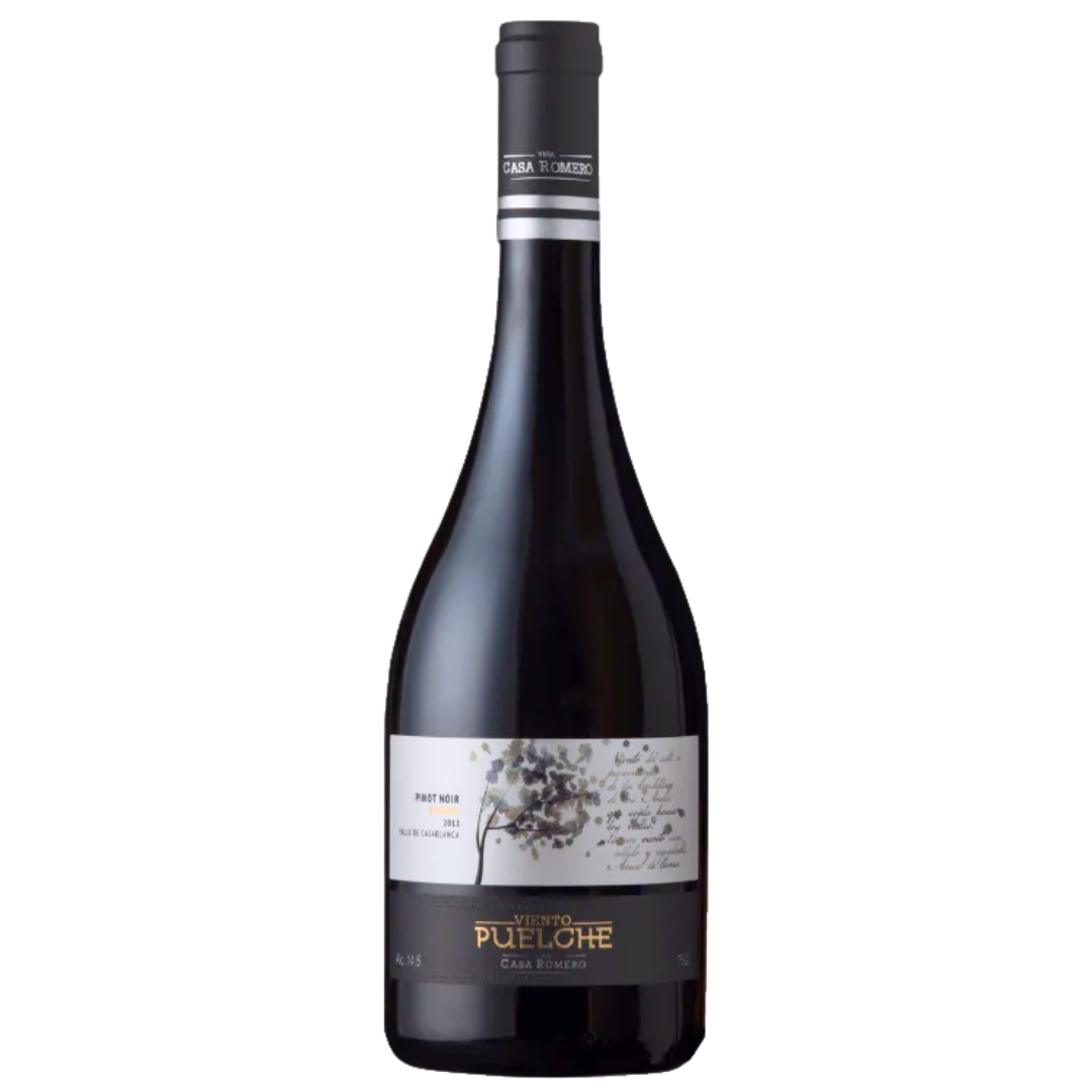 Botella de Casa Romero Viento Puelche Pinot Noir 2022 – Vino tinto, Pinot Noir de Viña Casa Romero