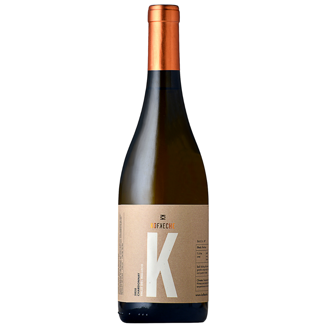 Botella de Kofkeche Chardonnay 2020 – Vino blanco, Chardonnay de Kofkeche