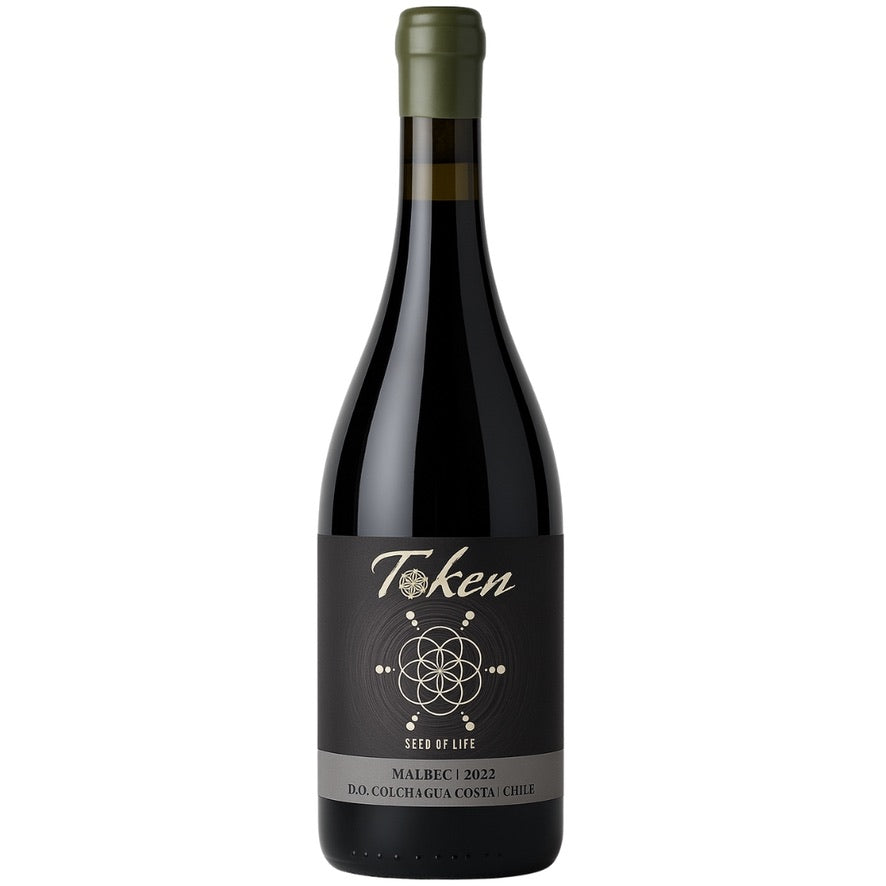 Botella de Token Malbec Costa 2022 – Seed of Life Series – Vino tinto, Malbec de Token Wines by El Portazo SpA