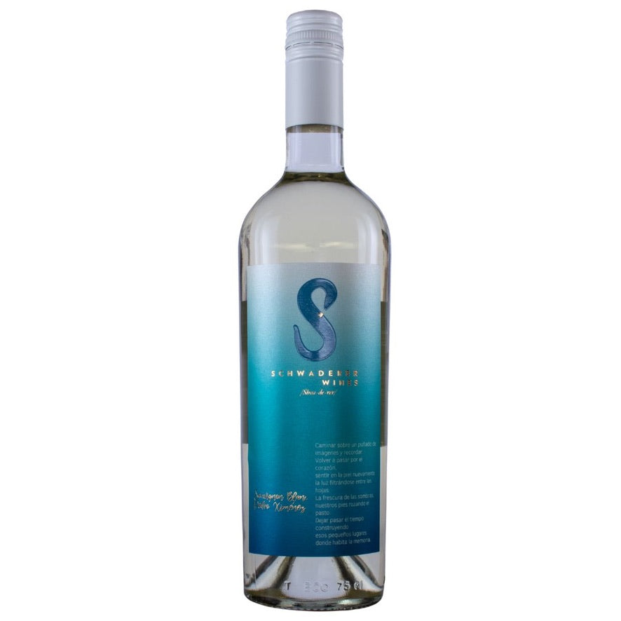 Botella de Schwaderer Sauvignon Blanc Pedro Jiménez 2021 – Vino blanco, Ensamblaje de Schwaderer Wines