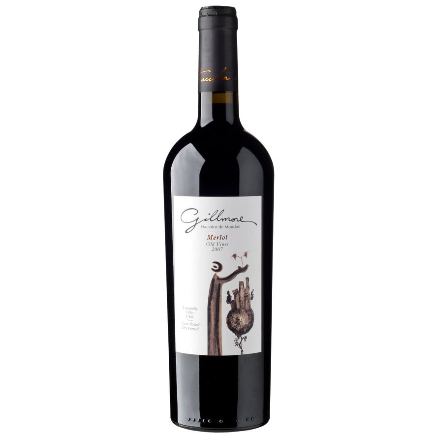 Botella de Gillmore Hacedor de Mundos Merlot Old Vines 2019 – Vino tinto, Merlot de Gillmore Wines