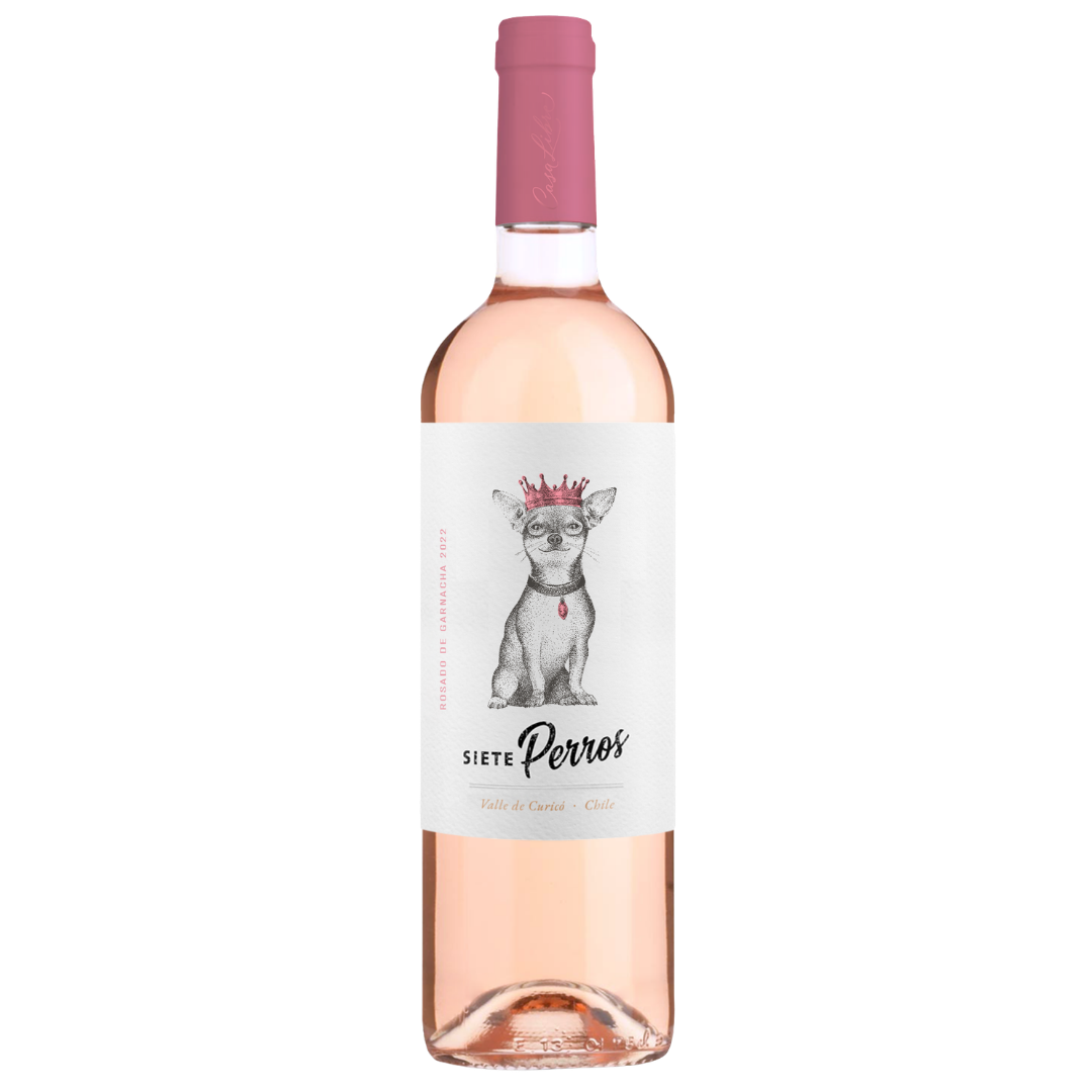 Botella de Siete Perros Rosé de Garnacha 2022 – Vino rosado, Garnacha de Viña Casalibre SpA