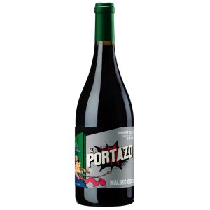 Botella de Malbec Costa El Portazo – vino chileno costero sin filtrar