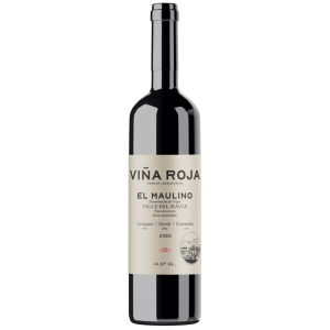 Viña Roja El Maulino Cabernet Sauvignon 2017 de secano (Valle del Maule), botella sobre fondo blanco